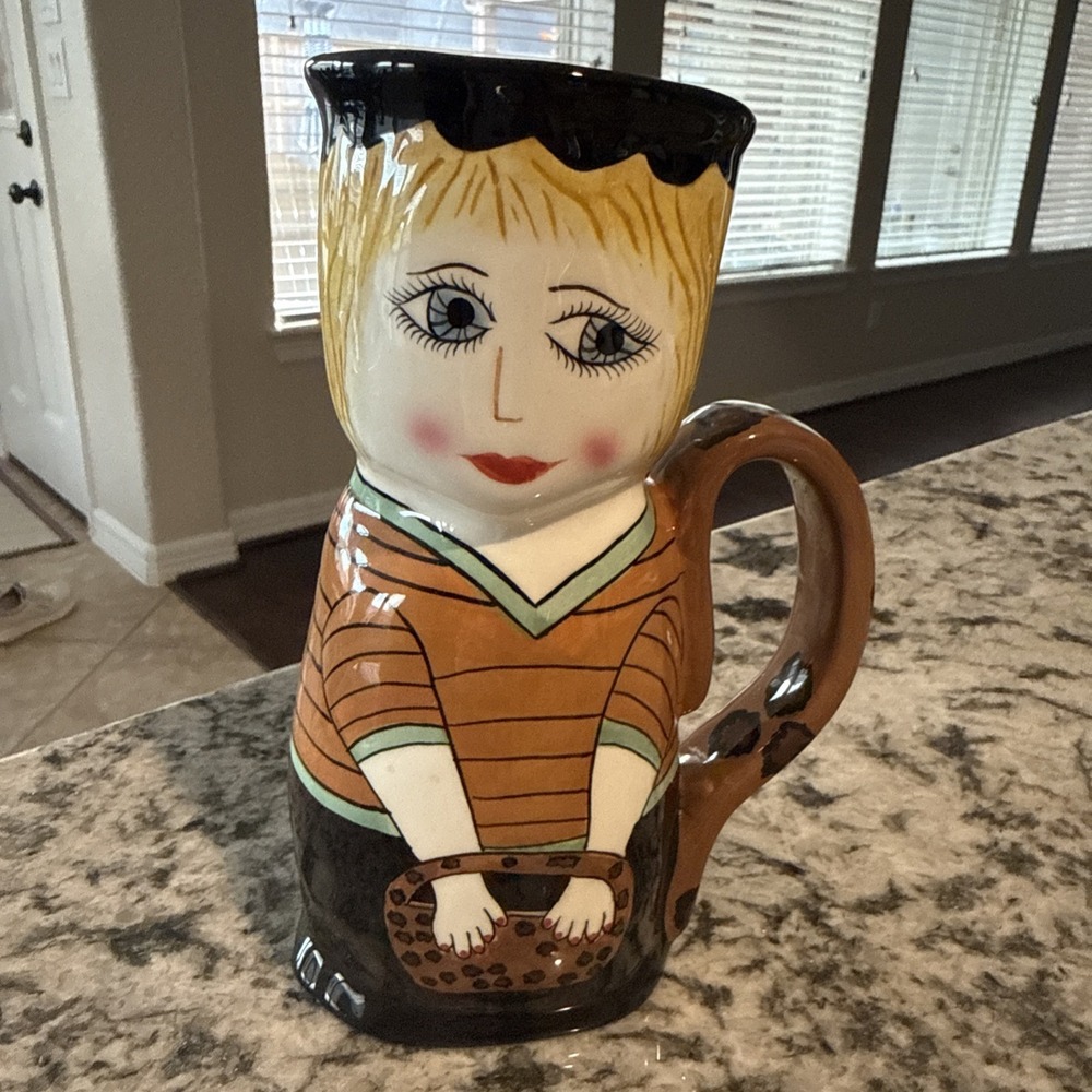 Vintage Bella Cada Susan Paley by Ganz " Cora Cappuccino" Ceramic Mug 7"